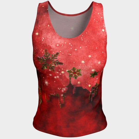 Red Snowflakes 3D Tank Top