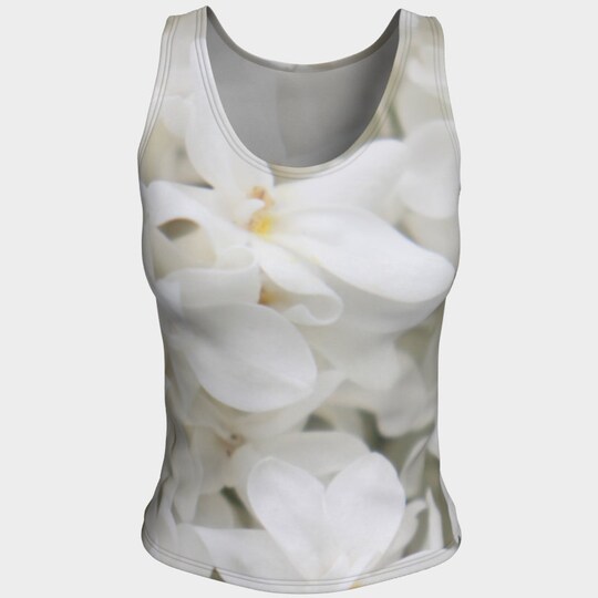 White Lilacs Fitted 3D Tank Top