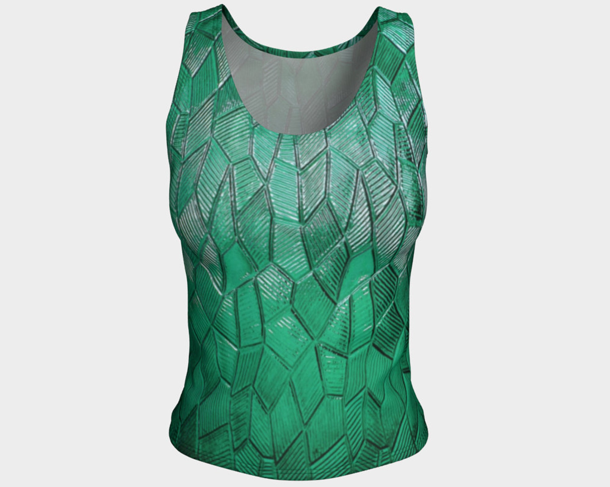 Discover Emerald Green Dragon Scales 3D Tank Top