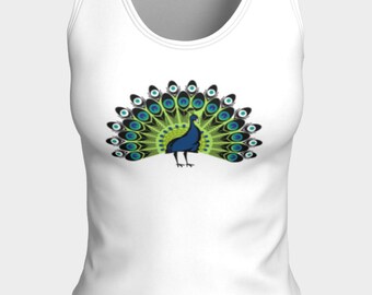 Peacock Tank Top, Fitted Tank Top, Athletic Tank Top, Fitted Tank Tops for Women, Yoga Tank Top, Workout Tank Top, Active Wear, Gym Tank Top