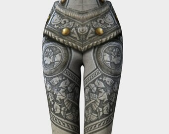 Knight Armor Capri legging, cosplay Armor, Larp legging, yoga legging, Festival legging, Steampunk legging, griezelig, pantser, gamer