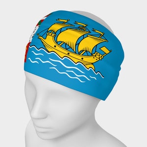 Flag of Saint-Pierre and Miquelon (Unofficial Flag since 1982) headband, Bandanna, Neck Scarf, Yoga, Head Wrap, Flag headband, Tube scarf