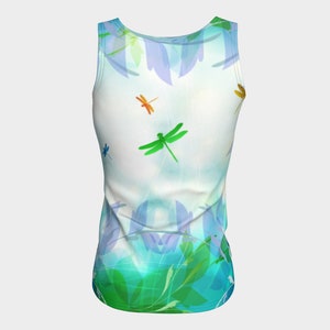 Dragonfly Dreams Tank Top, Fitted Tank Top, Athletic Tank Top, Tank Tops for Women, Yoga Tank Top,Workout Tank Top, Watercolor Tank, Pastels image 6