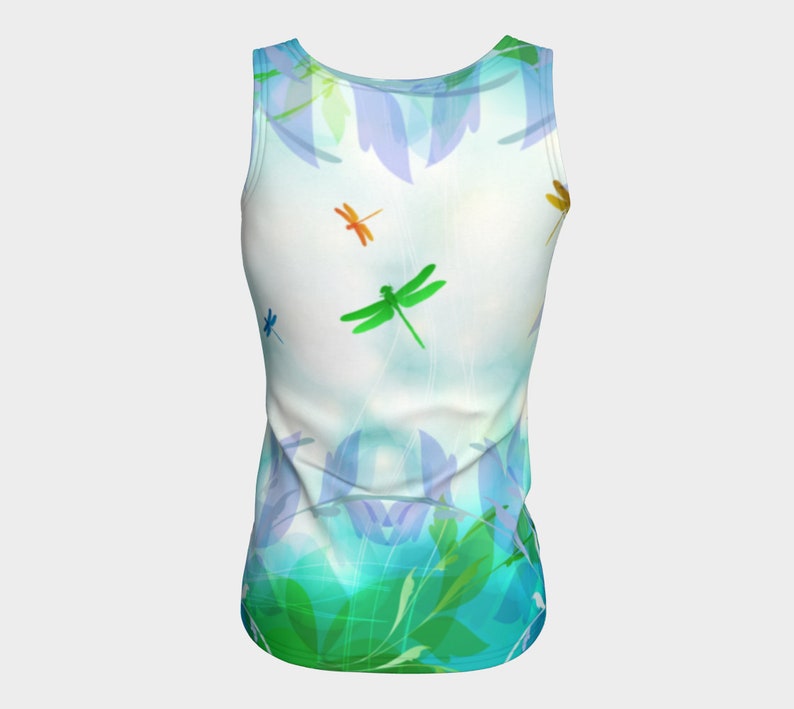 Dragonfly Dreams Tank Top, Fitted Tank Top, Athletic Tank Top, Tank Tops for Women, Yoga Tank Top,Workout Tank Top, Watercolor Tank, Pastels image 6