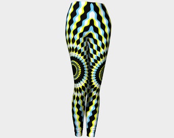 Sunny Vibes Leggings, Active Wear, Workout Leggings,Leggins Woman,Gym Leggings,Festival Leggings,Rave Leggings, Waves, Starburst, Groovy