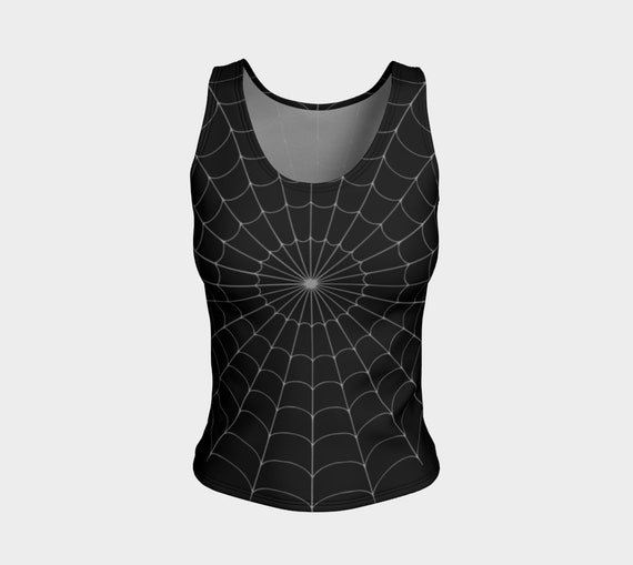 Spider Web Tank Top, Fitted Tank Top, Athletic Tank Top,fitted