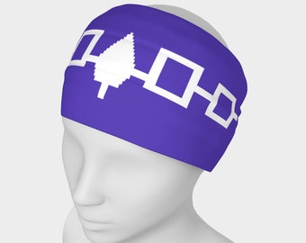 Flag of the Iroquois Confederacy Headband,Bandanna,Head Band,Neck Scarf,Yoga Headband,Head Wrap,Tribal, Native,Bandera,purple,white.