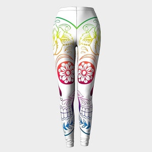 Sugar Skull Leggings, Day of the Dead Leggings, Yoga Leggings, Yoga Pants, Active Wear, Leggins Woman, Muertos Leggings, Festival Leggings