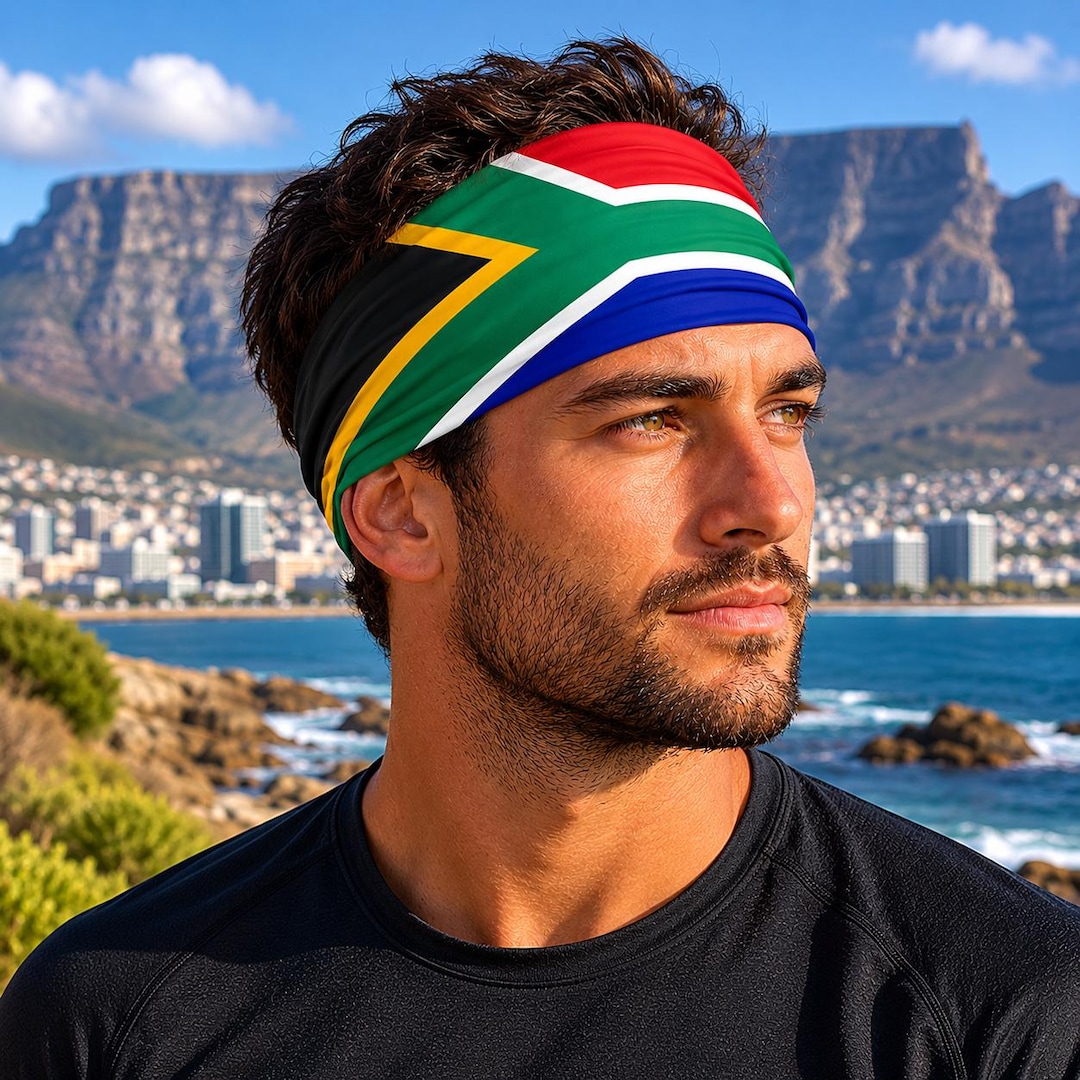 South Africa Flag Headband: Versatile Neck Scarf Head Wrap - Etsy