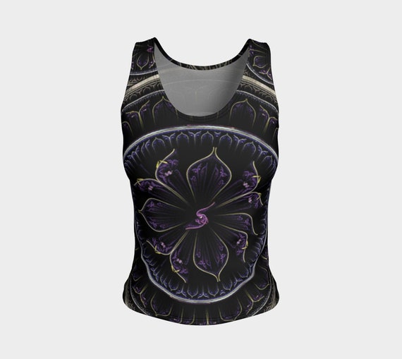 Purple Flower Helm Tank Top, Fitted Tank Top, Athletic, Fitted Tank Tops  for Women, Yoga Tank Top,workout Tank Top,active Wear, Fashion Tank -   Canada