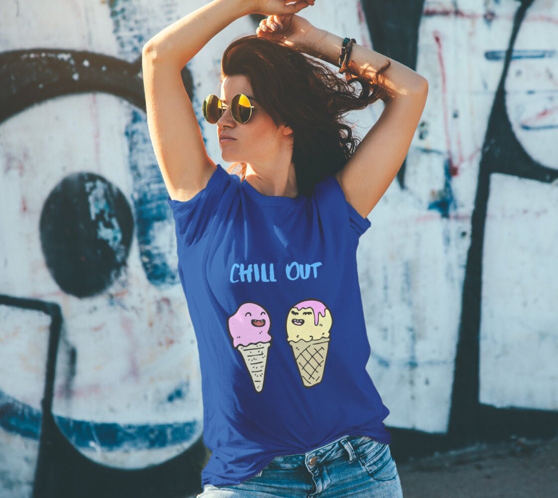 Chill Out T-Shirt, T-shirt Men, Tshirt Men, Tshirt Women, Fun Tshirt, Cool Tshirt, Unisex T-shirt, Tshirt with Sayings, Ice Cream Cone Shirt
