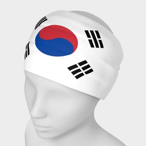 Flag of South Korea headband, Bandanna, Neck Scarf, Yoga Headband, Head Wrap, Flag headband, Flag scarf, Tube scarf, Headwear