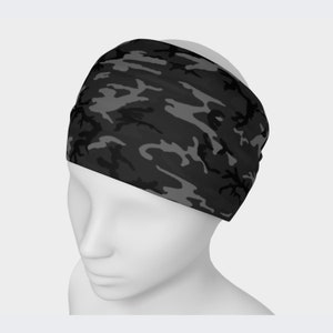Camo Black and Gray Headband or Neck Gaitor with Official Army EDRL Pattern Developed by the United States Army, Moisture Wicking