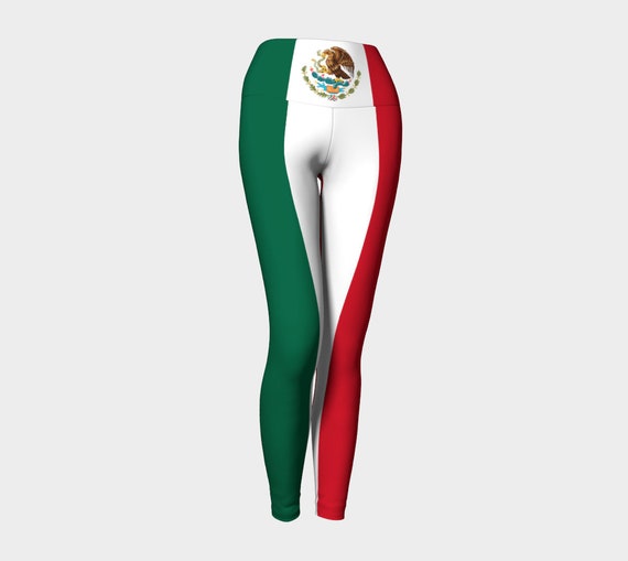 Flag of Mexico Yoga Leggings, Yoga Leggins, Yoga Pants, Active