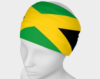 Flag of Jamaica headband, Bandanna, Neck Scarf, Yoga Headband, Head Wrap, Flag headband, Flag scarf, Tube scarf, Headwear