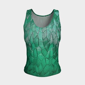 Grüner Drache skaliert Tank Top, ausgestattet Tank Top, athletische Tank Tops, Mode Tank Top, Frauen Yoga Tank Top, Workout Tank Top, Fitnessstudio,