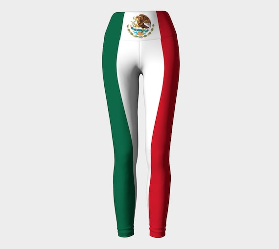 Flag of Mexico Yoga Leggings, Yoga Leggins, Yoga Pants, Active