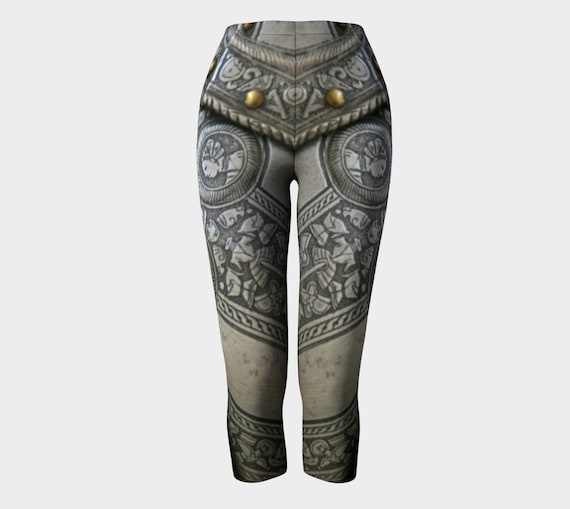 Knight Armor Capri Leggings, Cosplay Armor, Larp Leggings, Yoga Leggings, Festival Leggings, Steampunk Leggings, Creepy, Armour, Gamer