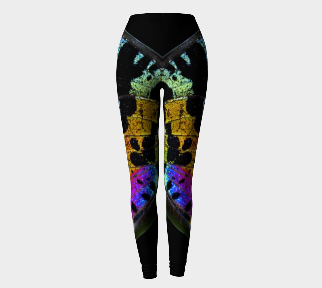 Sunset Moth Wings Leggings Active Wear 