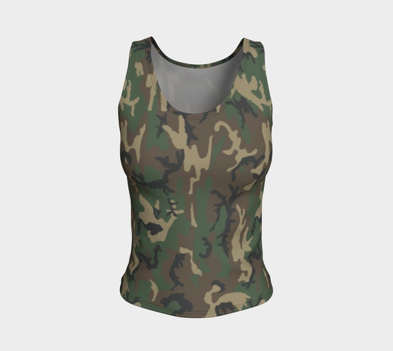 Brown Camo Fitted Tank Top Athletic Tank Top Fitted Tank Tops for Women Yoga Tank Top Workout Tank Top Active Wear Gym Tank ERDL Camo Etsy