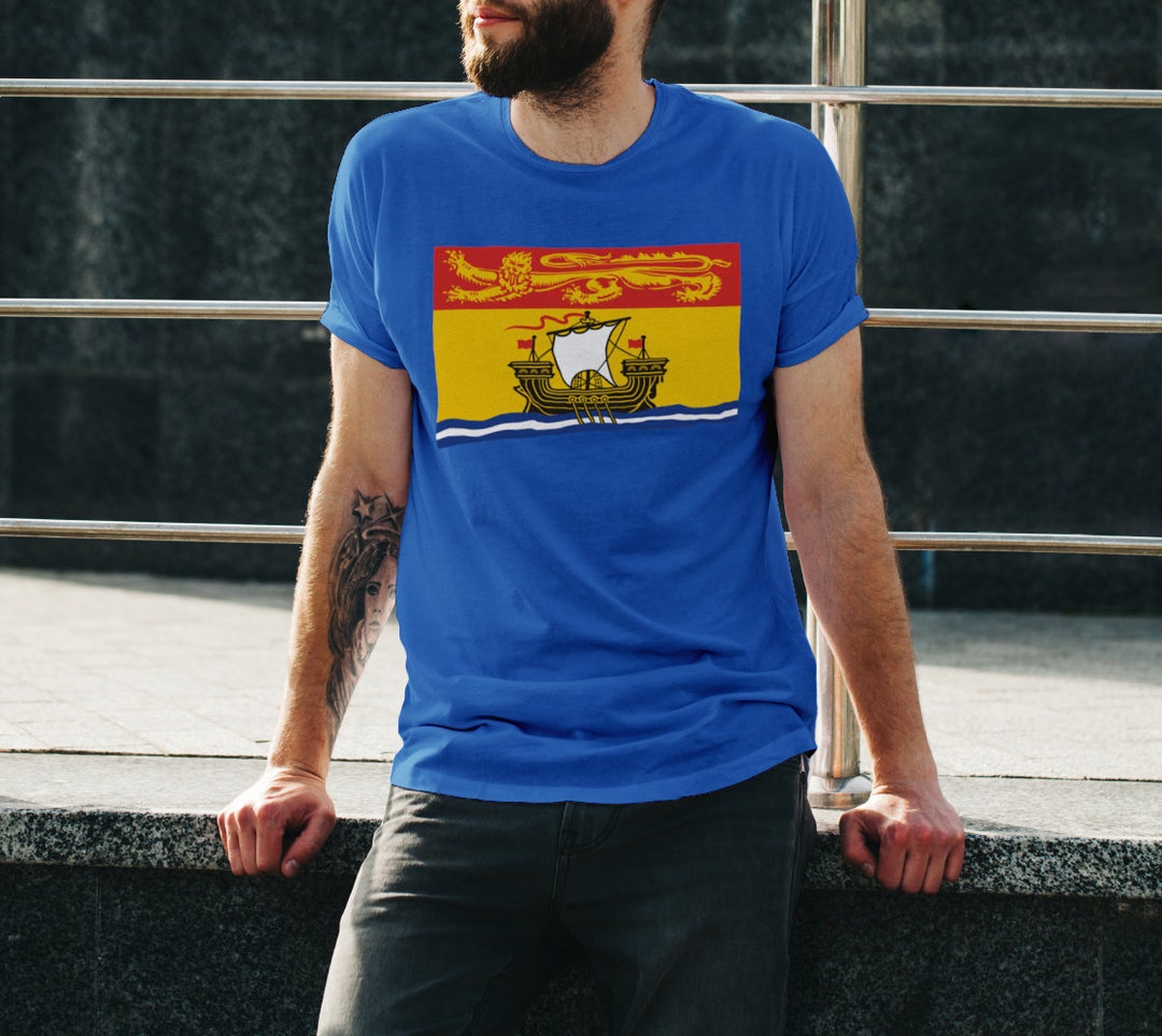 New Brunswick Flag T-shirt, Golden Lion & Lymphad, Canadian Pride - Etsy