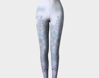 Leggings invernali Snowflake: leggings sportivi da yoga e palestra