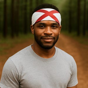 Alabama Flag Headband, Heart of Dixie Pride Running and Yoga Head Wrap, Gift