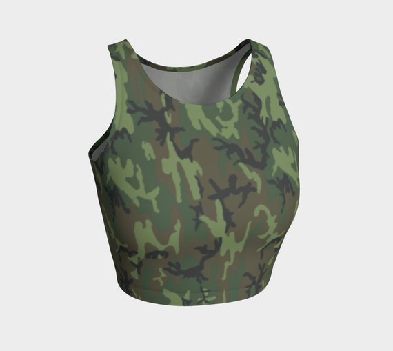 green camo crop top