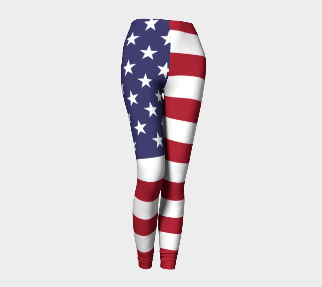 USA American Flag Leggings Active Wearworkout Leggingsstars - Etsy