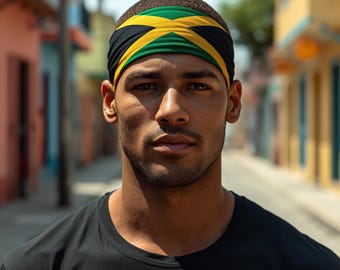 Stirnband mit Jamaika-Flagge, Sportliches Haarband für Workouts, Funktionsmaterial, feuchtigkeitsableitend