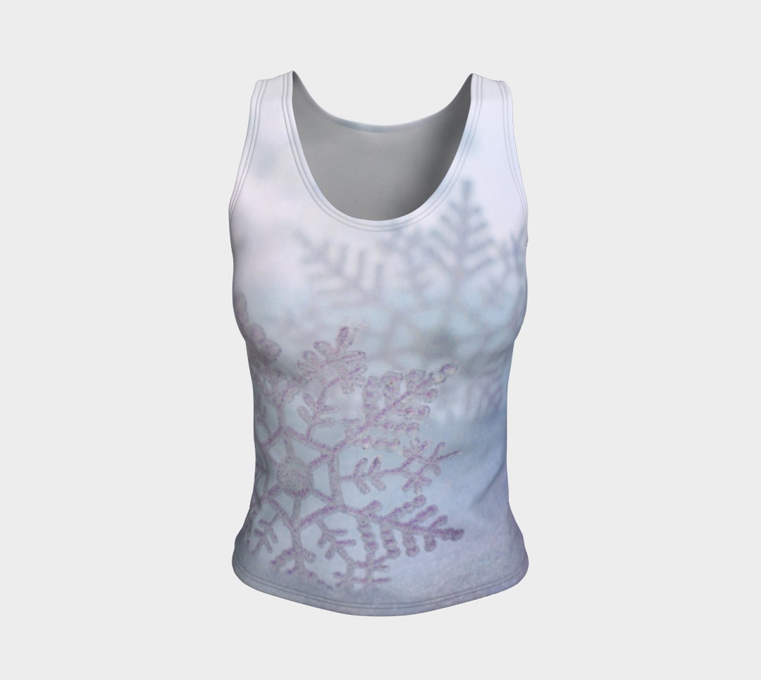Snowflakes in the Snow Tank Top Fitted Tank for Women Yoga Athletic ...