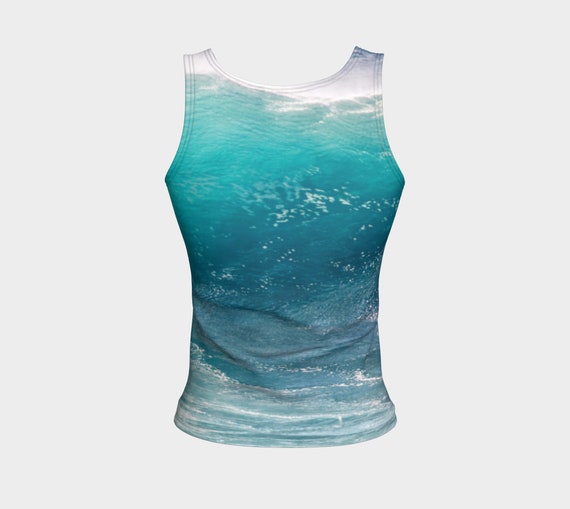 Ocean Surf Fitted Tank Top, Athletic Tank Top, Tank Tops for Women