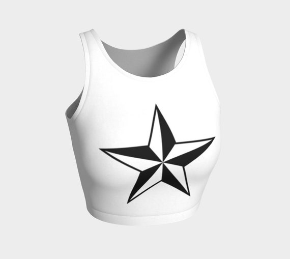 Nautical Star Athletic Crop Top, Crop Tank Top, Crop Tankini