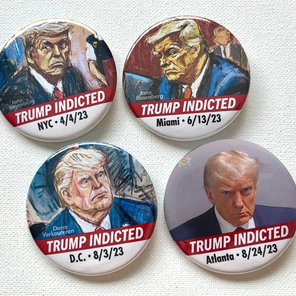 Trump Arrest Indictment Mugshot Photo Buttons