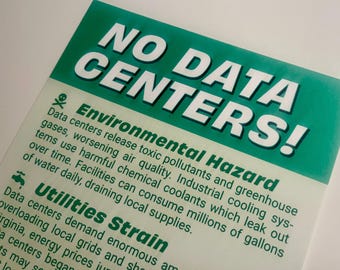 No Data Center Anti Data Center Pamphlets