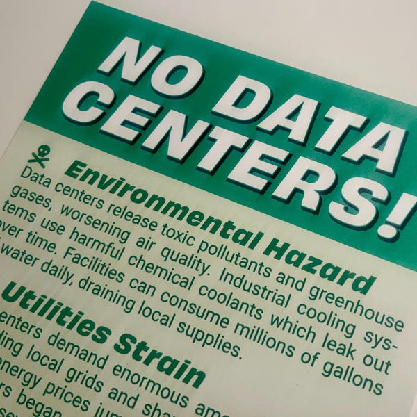 Not Data. Sign No Data Centers Sign - Etsy