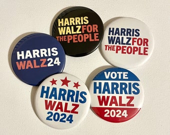 Kamala Harris Tim Walz 2024 Buttons