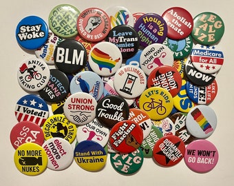 Fun Progressive Leftist Assorted Button Pack