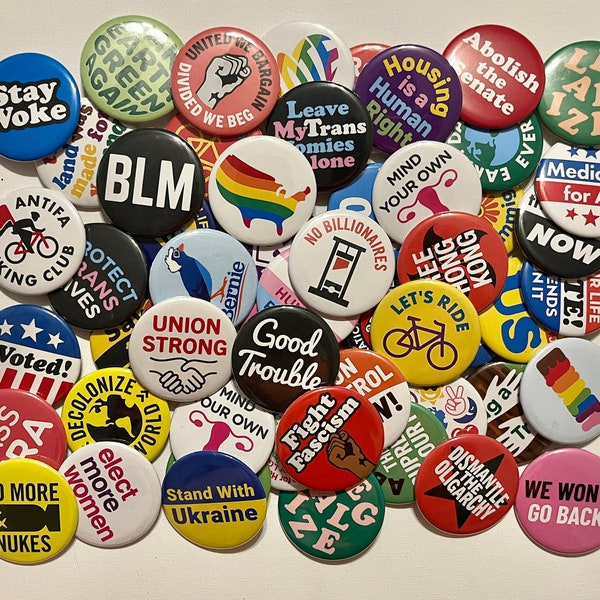 Fun Progressive Leftist Assorted Button Pack