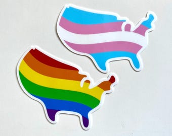 Rainbow LGBTQ Pride Trans Flag Stickers
