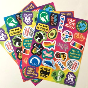 Fun Leftist Progressive Political Sticker Pack with 25 Unique 2&quot; Stickers