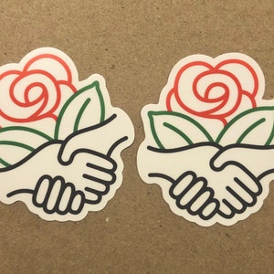 DSA Rose Handshake Stickers - 2-Pack (3 inch)