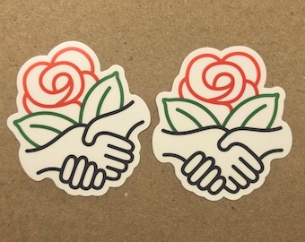 DSA Rose Handshake Stickers
