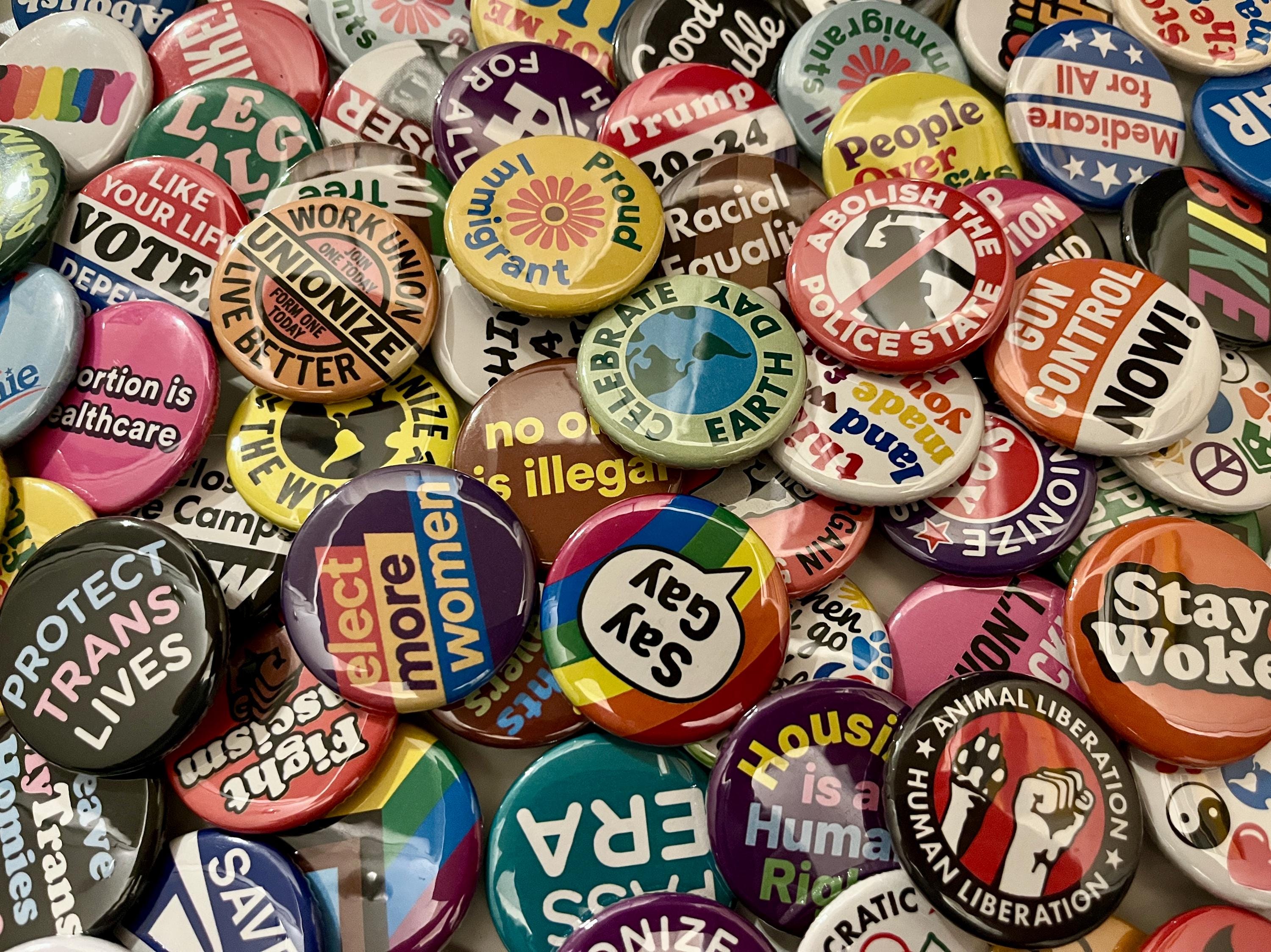 Fun Leftist Progressive Assorted Mini 1.5" Buttons