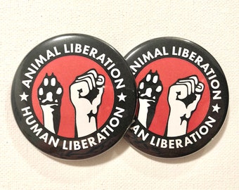 Animal Liberation Human Liberation Buttons