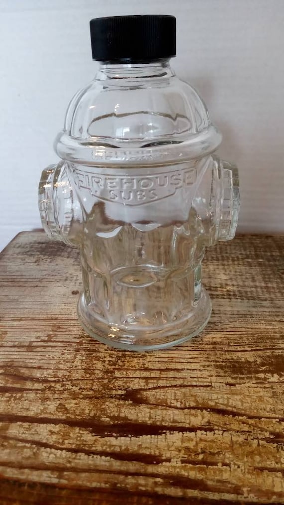 Collectible Fire Hydrant Shaped Clear Bottle Firehouse Subs Etsy