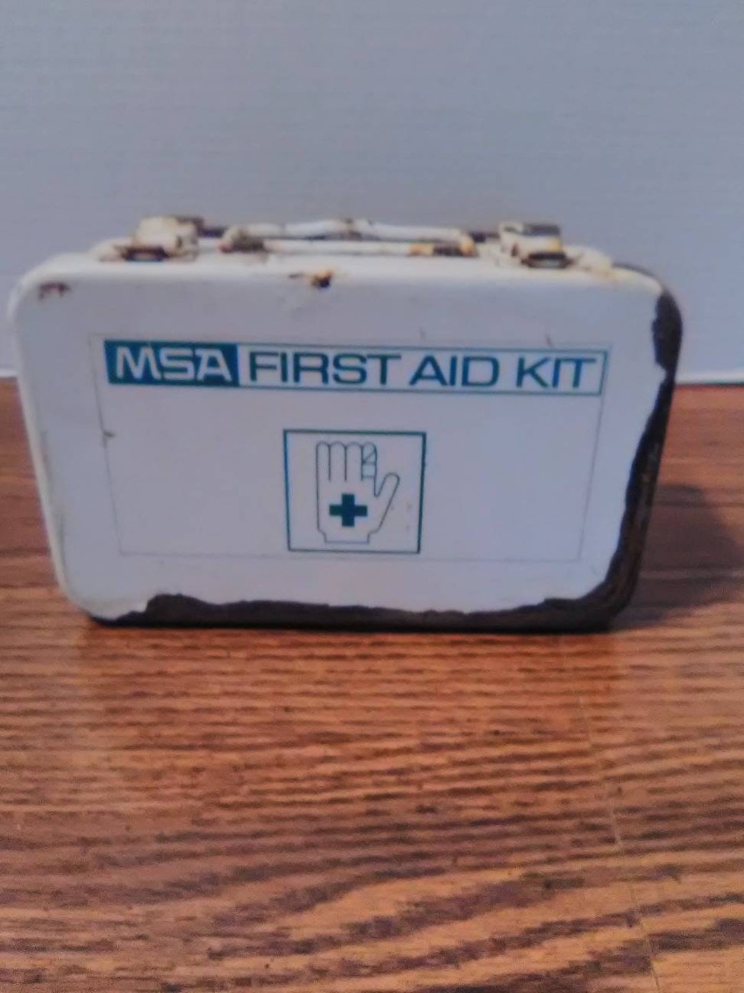 MSA Metal First Aid Kit With Original Items Inside Etsy