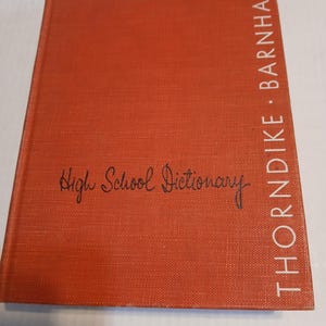 Dictionary, Thorndike Burnton High School Dictionary Vintage Hardback Book