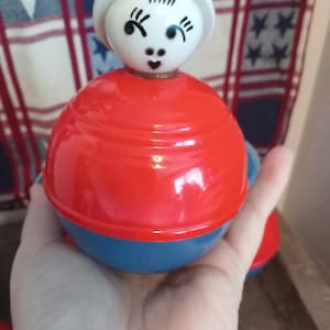Vintage Roly Poly Plastic Vintage Toy Rattle