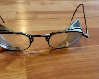 Vintage Safety Glasses with wire Mesh Sides